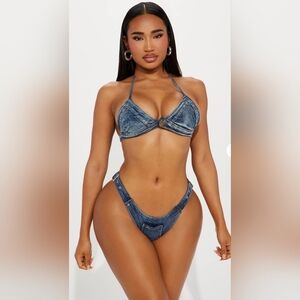 Denim Blue Bikini Set